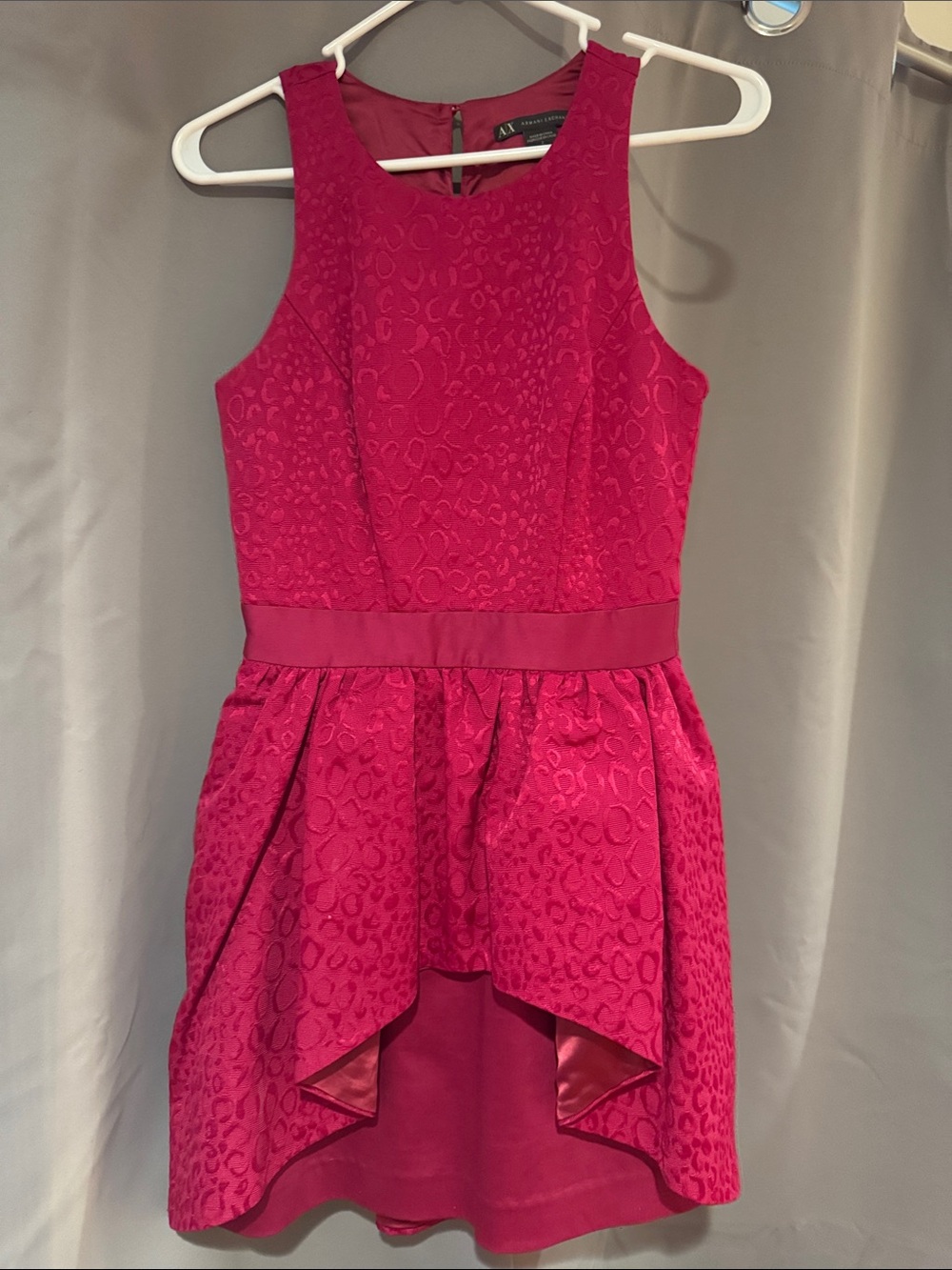 A/X Armani Exchange Girls' Hot Pink Textured Hi-Low Party Dress